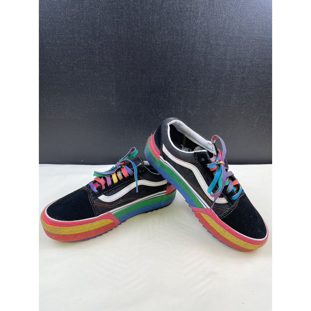 Vans Unisex Black Rainbow Chunky Sole Shoes/Sneakers Size M8.5 W10 SKU 4791 - Picture 3 of 8